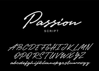 Passion script design. Vector alphabet. - obrazy, fototapety, plakaty