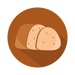 bread cut slices menu bakery food product block and flat icon