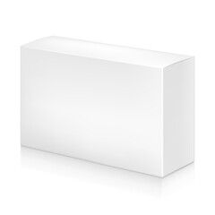 Paper white plain rectangle box mock-up template.