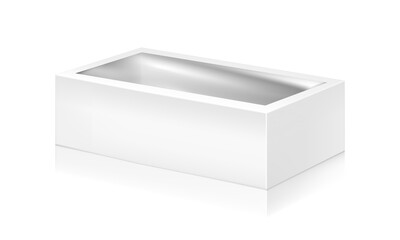 Naklejka premium Paper white box with window mock-up template.