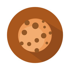 bread cookie with chips chocolate menu bakery food product block and flat icon