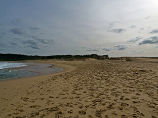 Beautiful view of a sandy beach, Marley Beach, Royal National Park, Sydney, Australia