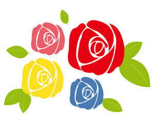 カラフルなバラの花のベクターイラスト
