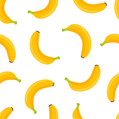 Obraz na płótnie Canvas banana seamless pattern isolated on white background