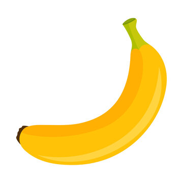 banana isolated on white background, vector illustration