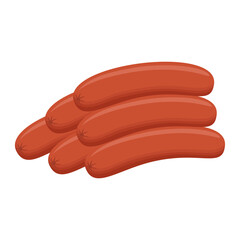 sausages isolated on white background, vector illustration