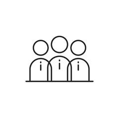 simple thin line teamwork by squad icon