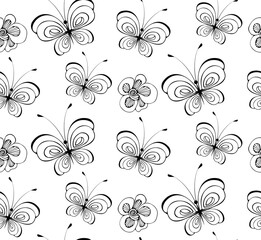 seamless pattern with  butterflies