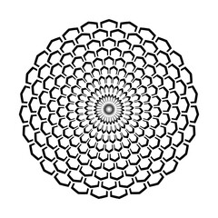 Abstract decorative geometric pattern in circle shape.