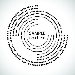 Halftone dots in circle form. round logo . vector dotted frame . design element