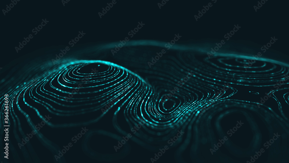 Poster abstract polygonal space low poly dark background with connecting dots and lines.