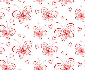 seamless pattern with  butterflies