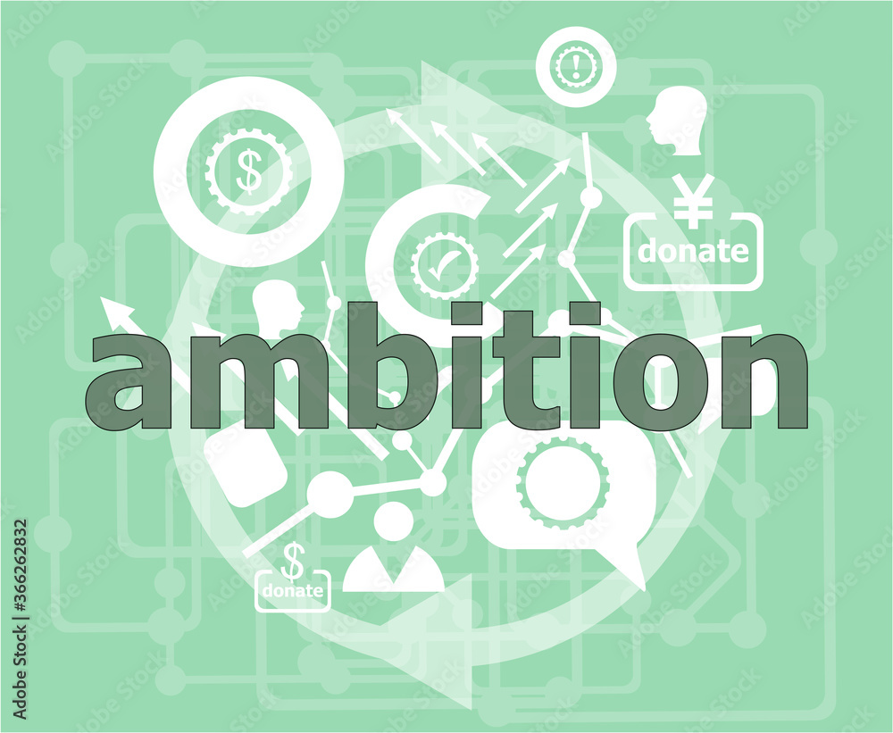 Poster text ambitions. business concept . infographic template. flat design web graphics elements.