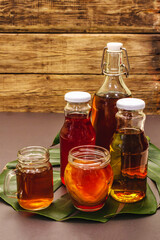 Kombucha in glass bottles