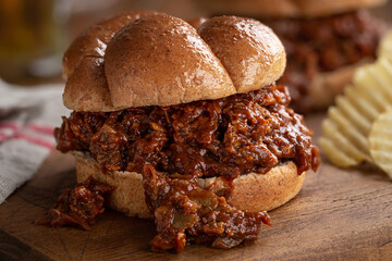 Shredded Barbecue Beef Sandwich