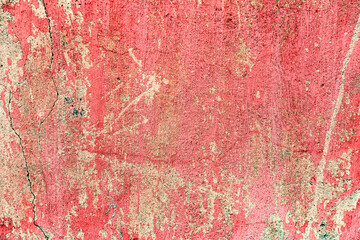 Background wall with putty painted pink texture surface