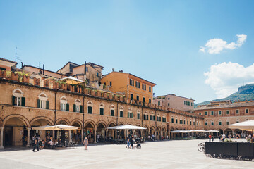 Fototapeta na wymiar Piazza del Popolo, Ascoli Piceno, Italy
