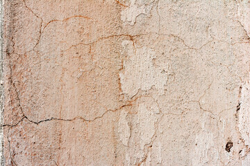 Background wall with putty painted pink texture surface