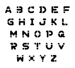 alphabet icon set - vector illustration ( black series )

