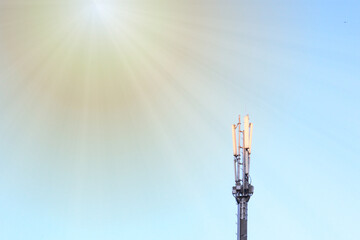 Obraz premium 3G, 4G, 5G Fast speed Wireless internet connection communication. Progress mobile technology conception and copy space for text