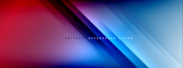 Motion concept neon shiny lines on liquid color gradients abstract backgrounds. Dynamic shadows and lights templates for text