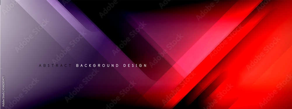 Poster motion concept neon shiny lines on liquid color gradients abstract backgrounds. dynamic shadows and 