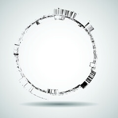 Fototapeta premium Grunge circle border frame . vector