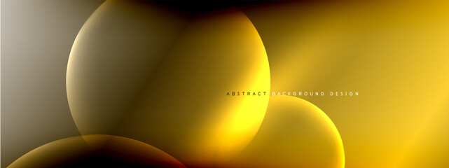 Vector abstract background liquid bubble circles on fluid gradient with shadows and light effects. Shiny design templates for text