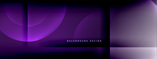 Vector abstract background - circle and cross on fluid gradient with shadows and light effects. Techno or business shiny design templates for text