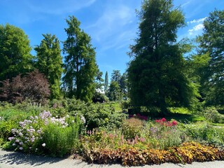 Landscape of the Herbaceous Garden or Staudengarten (Flower Island Mainau on the Lake Constance or...