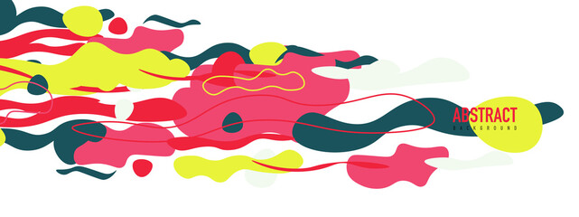 Trendy liquid style shapes abstract design, dynamic vector background for placards, brochures, posters, web landing pages, covers or banners