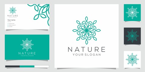 Minimalist elegant roses with a line of art style. The logo can be used for beauty, cosmetics, and spas. logos and business cards. Premium vector