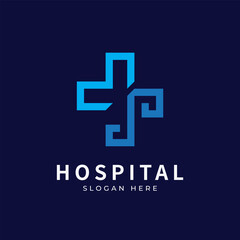 Fototapeta premium Health logo with initial letter W S, SW, W S logo designs concept. Medical health-care logo designs template.