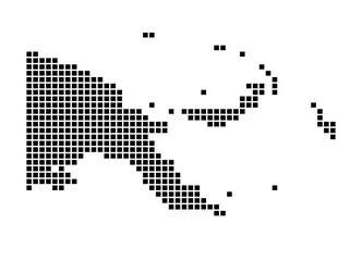 Papua New Guinea map. Map of Papua New Guinea in dotted style. Borders of the country filled with rectangles for your design. Vector illustration.