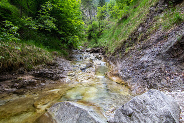 Scharnbach und Scharnbachschlucht, Nähe Weissbach an der Weissbachschlucht