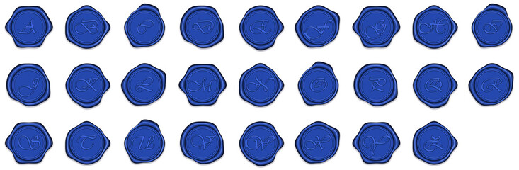 アルファベット模様の封蝋（青） ver.CS2