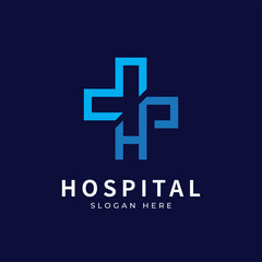Obraz premium Health logo with initial letter W H, H W, W H logo designs concept. Medical health-care logo designs template.
