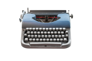 vintage typewriter isolated on white background