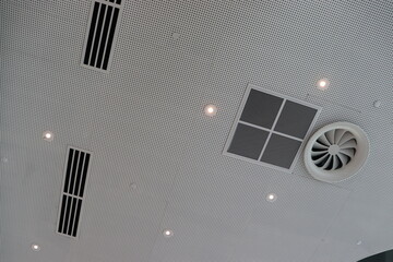 air conditioning on office ceiling view