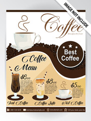 Coffee menu place mat food restaurant brochure; cafe template design.