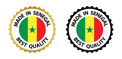 made in Senegal  vector stamp. badge with Senegal  flag