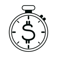 stopwatch money business office work linear style icon