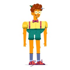 Guy in shorts on a white background vector