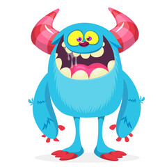 Happy cartoon monster character. Halloween vector illustration © drawkman