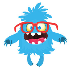 Happy cartoon monster character. Halloween vector illustration