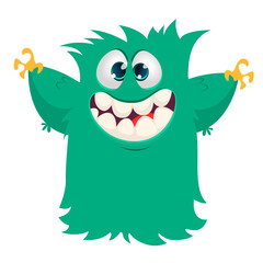 Happy cartoon monster character. Halloween vector illustration