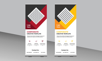 Corporate Roll Up Banner Vector