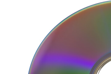 Shiny colorful cd disk surface isolated white background