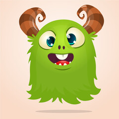 Happy cartoon monster character. Halloween vector illustration
