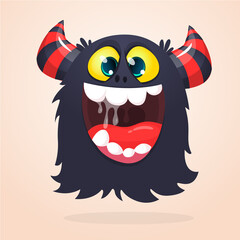 Happy cartoon monster character. Halloween vector illustration